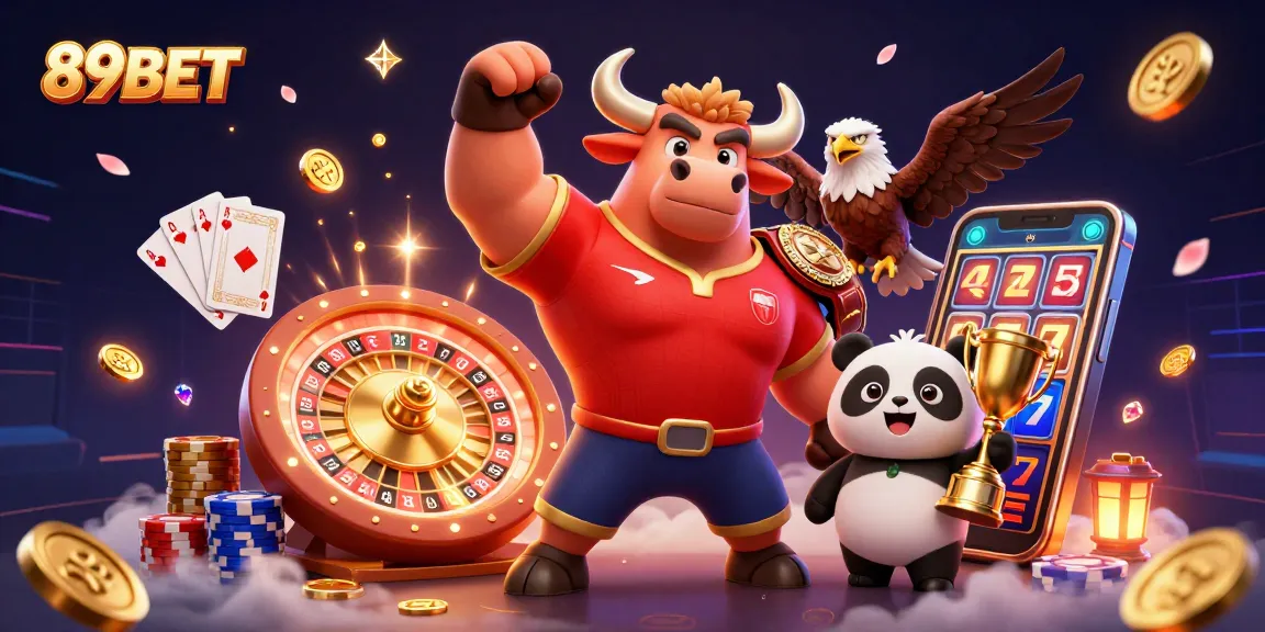 Explore 89BET’s winning strategies with a dynamic scene of exciting casino elements.