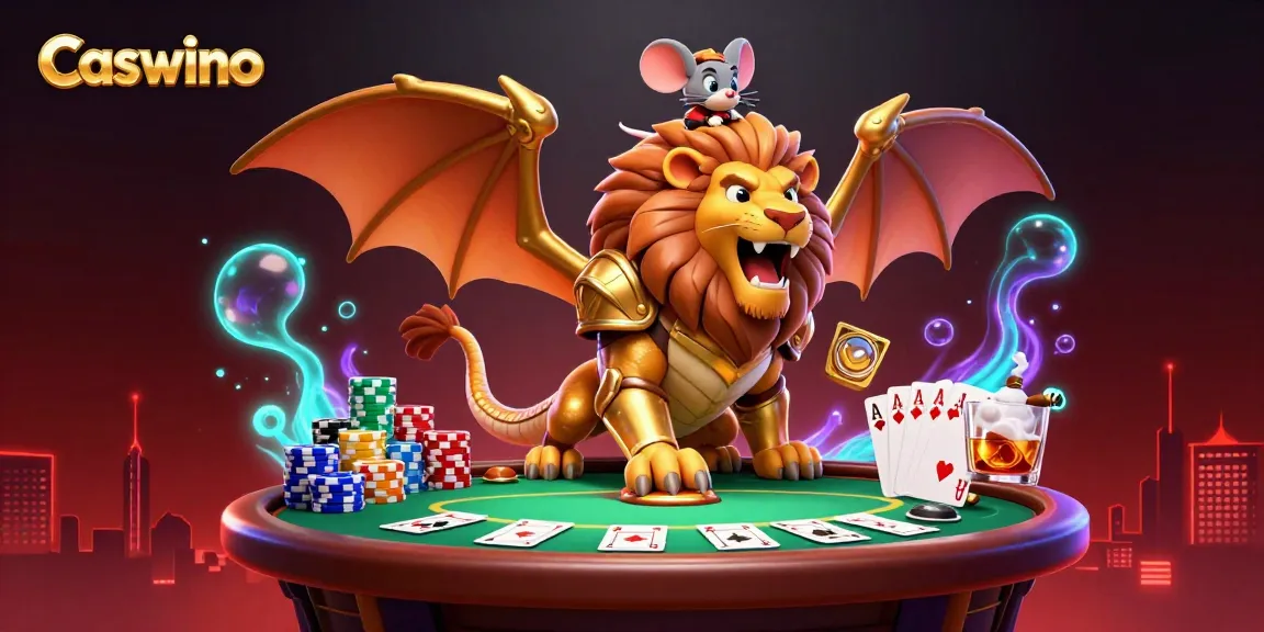 Experience the thrill at Caswino, a dazzling online casino scene with vibrant gameplay elements.