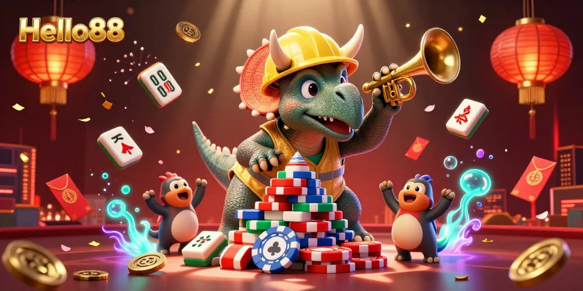 Celebrate winning moments at Hello88 Casino with this vibrant gaming scene filled with excitement.
