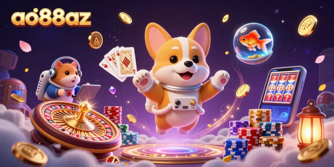 Experience excitement in ao88az with a floating astronaut corgi amidst a magical casino