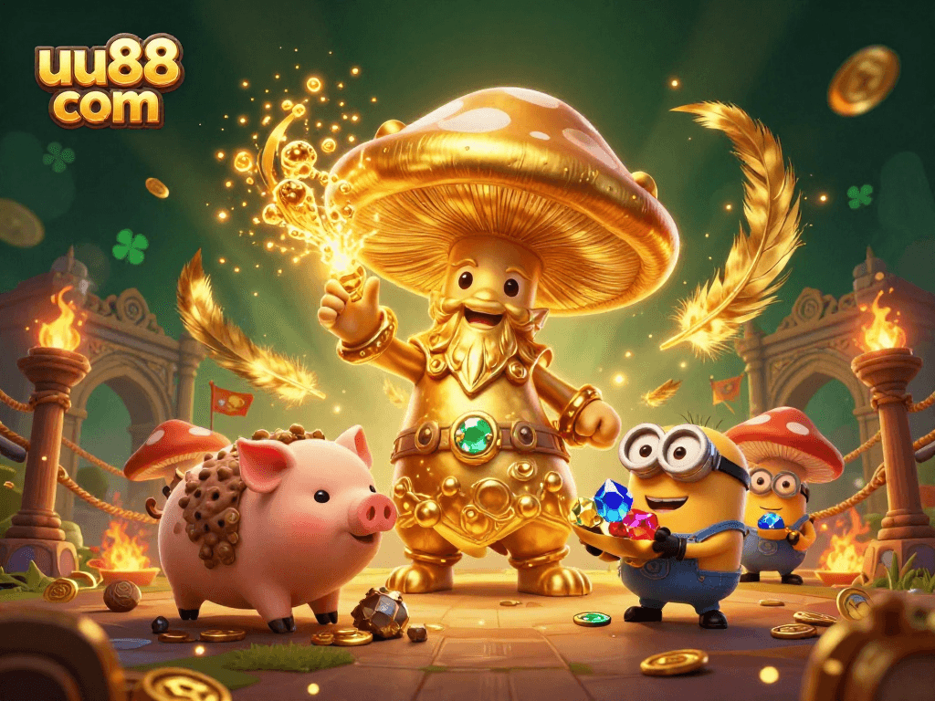 Experience the magic of treasure hunting with uu88 com's golden wizard scene featuring enchanting characters.