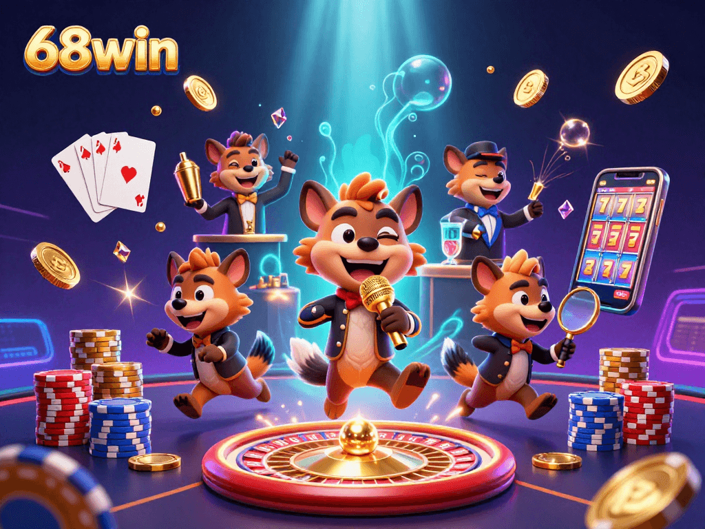 Engage in thrilling games at 68win, a vibrant casino with lively characters and sparkling rewards.