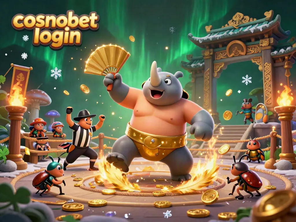 Engage in exciting cosmobet login action as the sumo beetle champion triumphs in a vibrant arena.