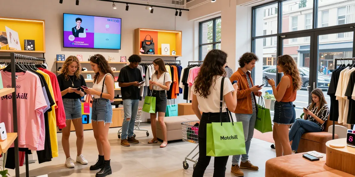 Motchill shopping experience with friends in trendy urban retail space