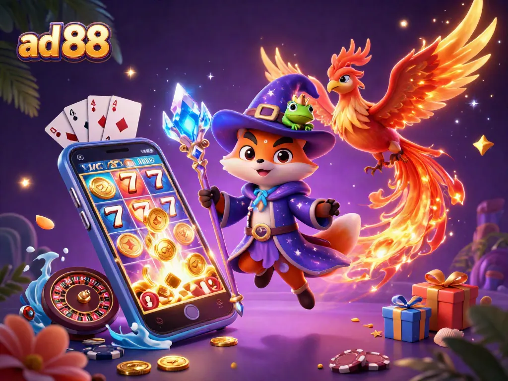 Try your luck with ad 88's exciting slot games featuring vibrant wizardry and captivating visuals.
