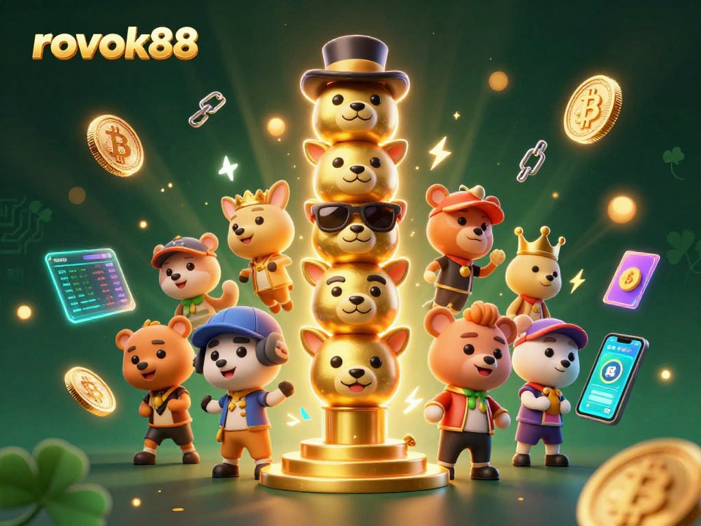 Spin the reels at rokok88 with vibrant casino elements and animated characters in a dynamic scene.