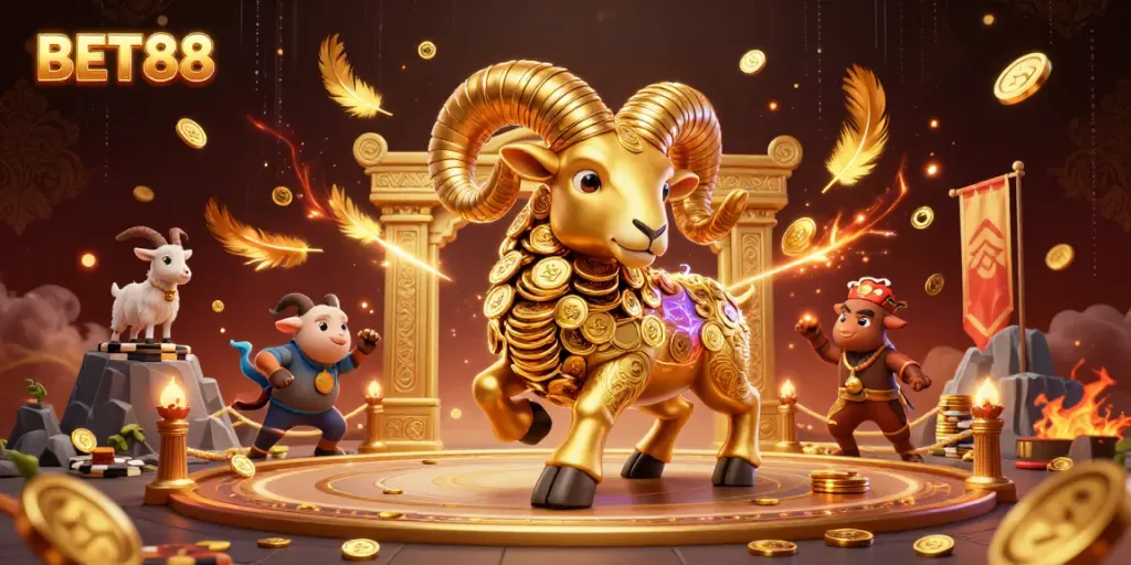 Experience the thrill of betting at BET88 with dynamic casino elements in a 3D illustration