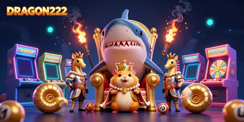 Experience lottery excitement with DRAGON222, illustrated with engaging vibrant characters.
