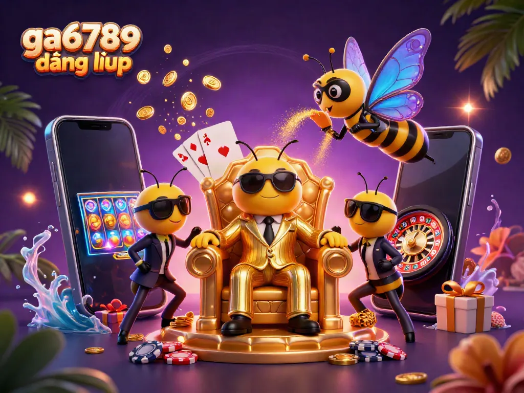 Experience immersive gambling with the ga6789 đăng nhập portal amid vibrant casino elements and characters.