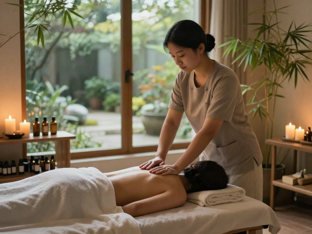 Serene wellness spa scene with 성북출장안마 highlighting relaxation and therapeutic massage.
