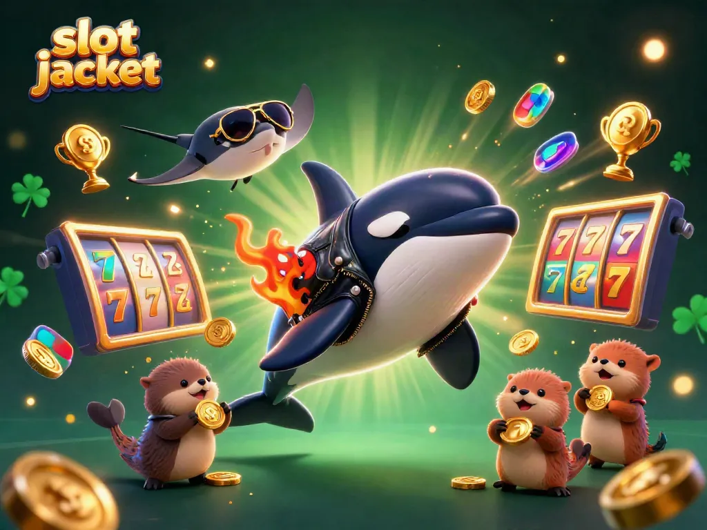 Experience the thrill of slot jackpot with a vibrant scene featuring dynamic 3D characters and casino elements.