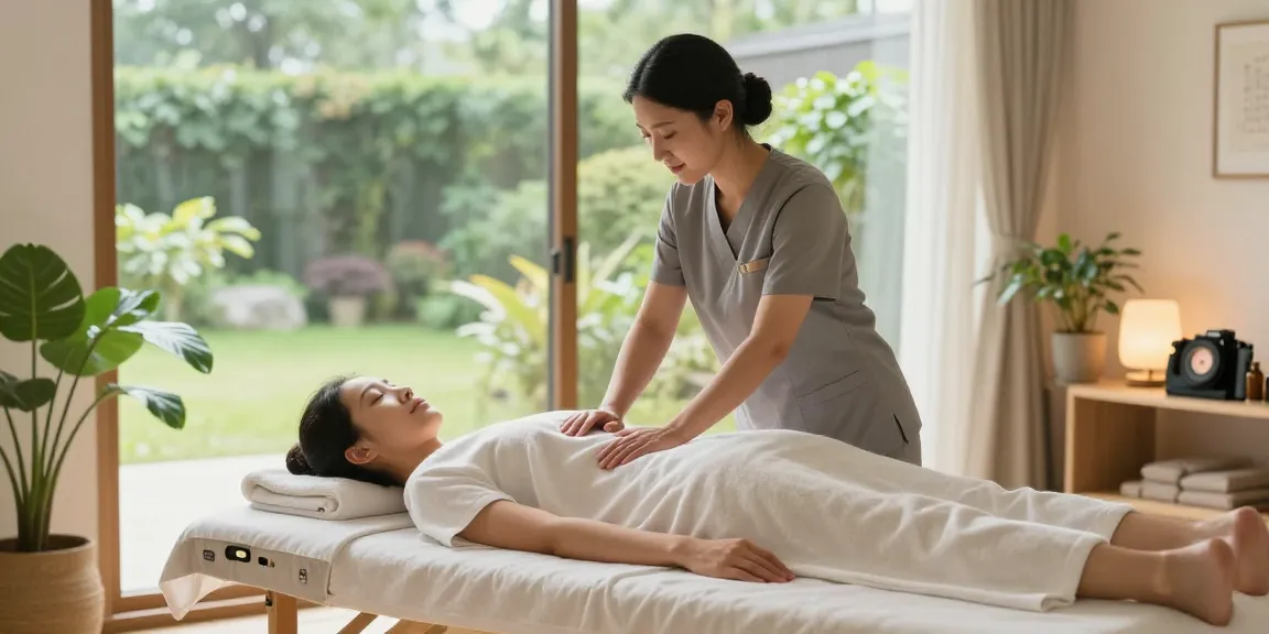 송파출장마사지 session in a serene home setting with a professional therapist.