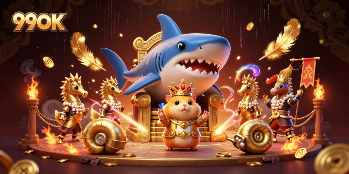 Engage in thrilling gameplay at 99OK, where a fierce hamster king rules under the megalodon throne.