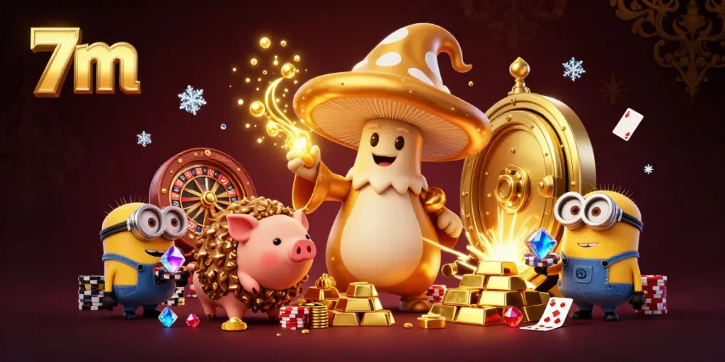 Engage with 7m magical casino atmosphere featuring wizard, pig, and gems