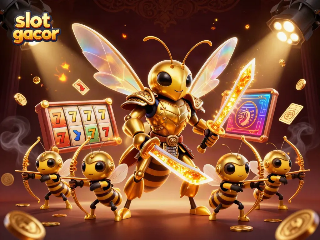 Engage with slot gacor as a golden hornet warrior duo battles for jackpots in high-energy casino action.
