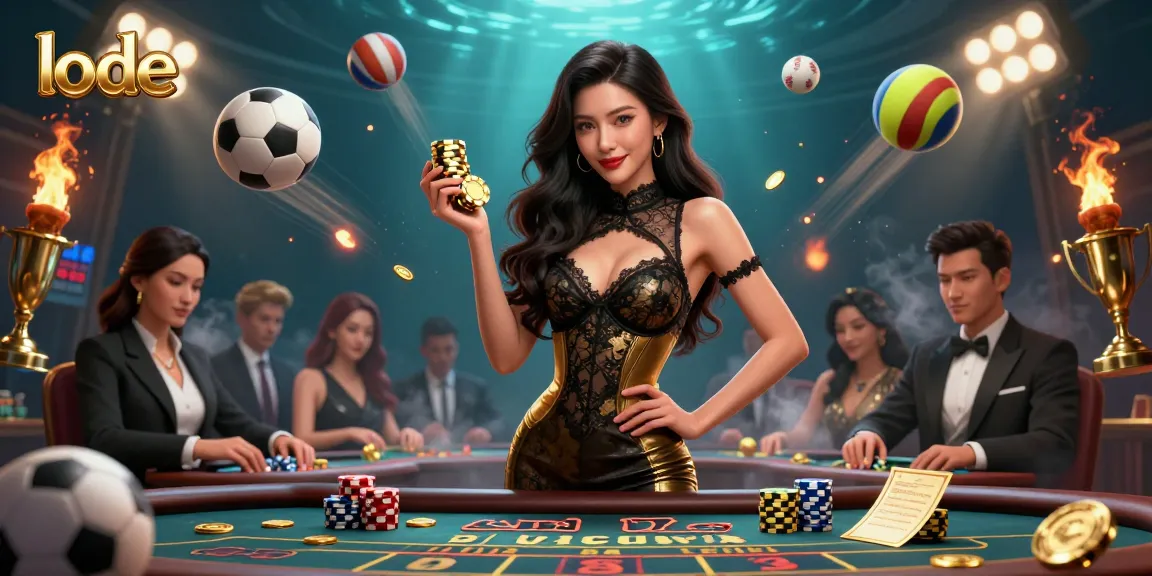 Experience high-stakes lode gaming with a glamorous Asian dealer at an exclusive casino.