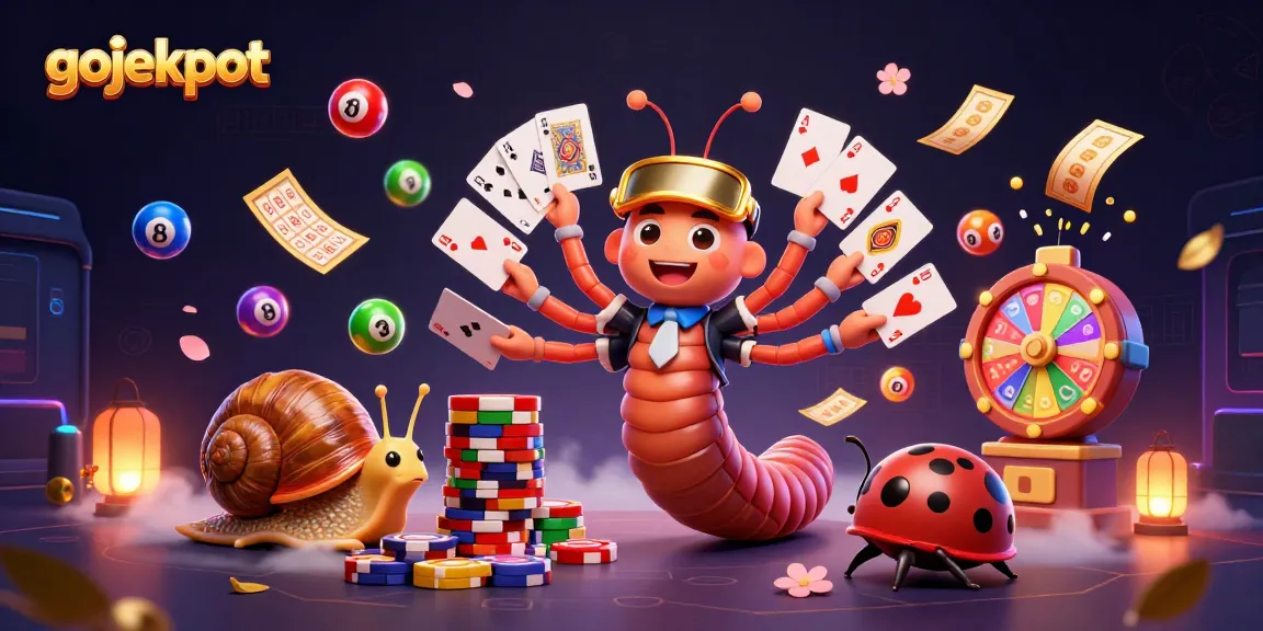 Engage with gojekpot's thrilling jackpot action in a dynamic casino scene filled with colorful gaming elements.