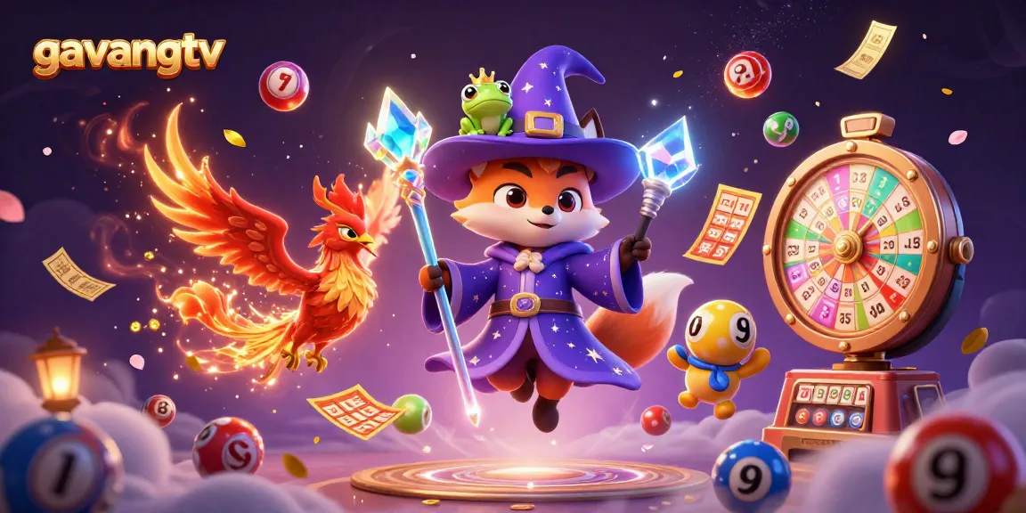Experience exciting wins with gavangtv's vibrant 3D gaming scene featuring lottery elements and engaging visuals.