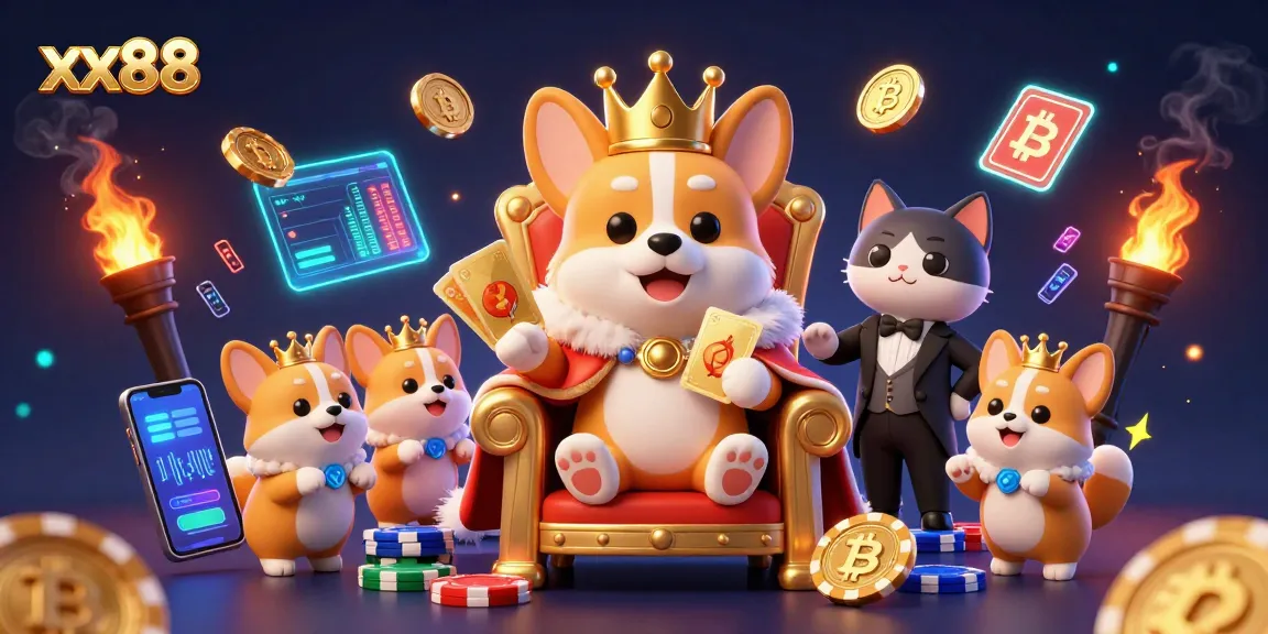 Experience thrilling gameplay at xx88 with royal corgi characters and vibrant casino elements.