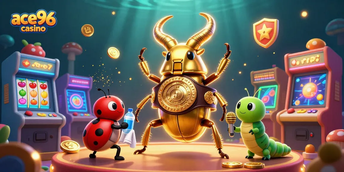 Play thrilling games at ace96 casino in this vibrant casino-themed 3D illustration.