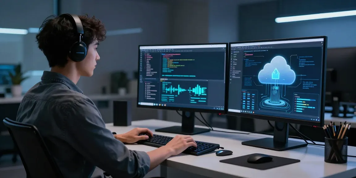 mb668u - Innovative technology workspace featuring coding and AI solutions.