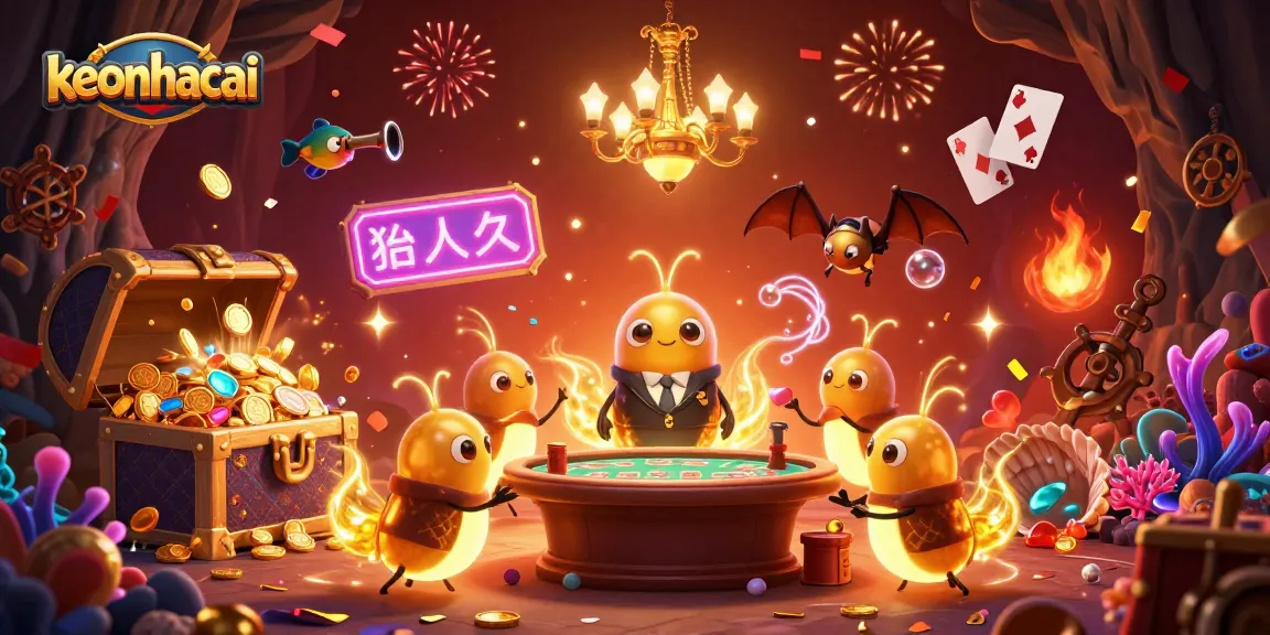 Illuminate your luck with keonhacai's vibrant underground casino, where glowworms bring games to life.
